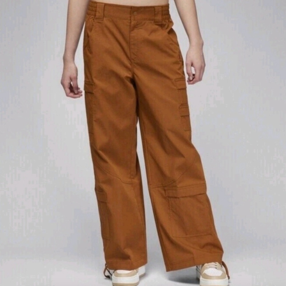 Nike Jordan Flight‎ Womens Chicago Cargo Pants Brown Wide Leg Utility Large